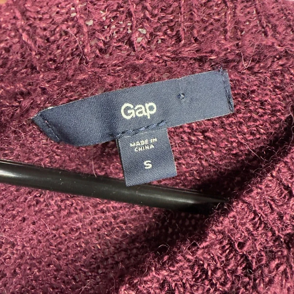 Gap Sweater Womens S Burgundy Wool Alpaca Short Sleeve‎ Office Preppy Minimalist